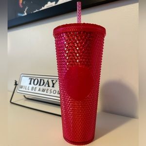 NWT Starbucks 2019 Holiday Hot Pink Unicorn Iridescent Studded Tumbler 24oz.